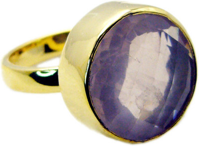 25% OFF on Riyo Classystar Rose Quartz Copper Quartz 18K Yellow Gold Plated Ring