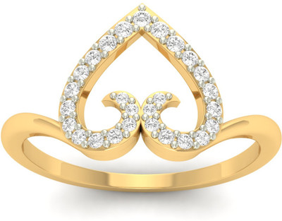 31% OFF on Jewels5 Acacia Yellow Gold Diamond Rhodium Plated 18 K Ring