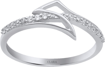 62% OFF on Clara The Super Sterling Silver Swarovski Crystal Rhodium Plated Ring