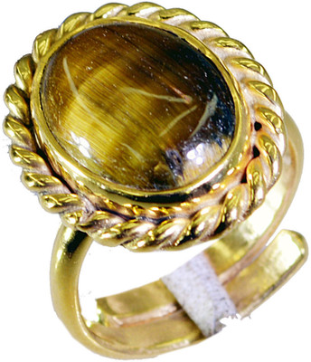 24% OFF on Riyo Lovelystar Tiger Eye Copper Onyx 18K Yellow Gold Plated Ring