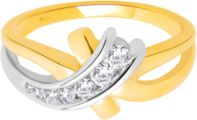 24% OFF on Hoop Silver 14K Yellow Gold Plated Ring
