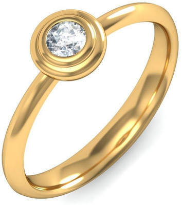 14% OFF on BlueStone The Flower Bud Gold Diamond 18K Yellow Gold Plated 18 K Ring