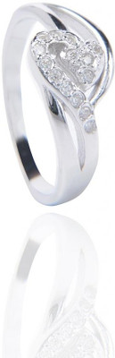 61% OFF on Amantran Jewels Silver Cubic Zirconia Sterling Silver Plated Ring