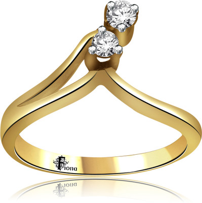 41% OFF on Fiona Moissanite Gold 18K Yellow Gold Plated 18 K Ring