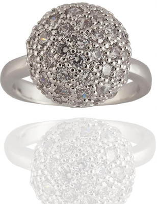60% OFF on Siyora Studded Brass Cubic Zirconia Rhodium Plated Ring