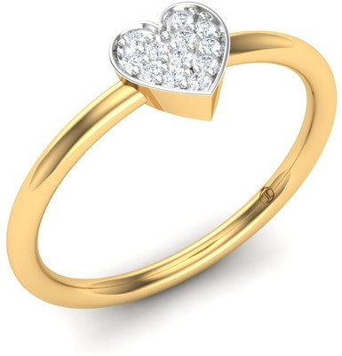 30% OFF on Theme Jewels Heart LR-0007, Certified Real & 18Kt Hallmarked Yellow Gold Diamond 18K Yellow Gold Plated 18 K Ring