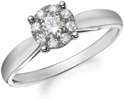 33% OFF on Amogh Jewels Sterling Silver Diamond 14K White Gold Plated Ring