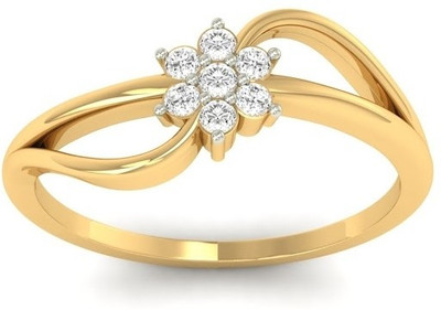 31% OFF on Jewels5 Marigold Yellow Gold Diamond Rhodium Plated 18 K Ring