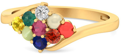 15% OFF on WearYourShine by PCJ The Mailsie Gold Diamond, Ruby, Emerald, Sapphire, Coral, Garnet, Cat's Eye 18 K Ring