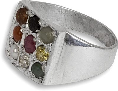 29% OFF on Silverwala Silver Pearl, Coral, Sapphire, Cat's Eye, Emerald, Cubic Zirconia, Ruby Ring