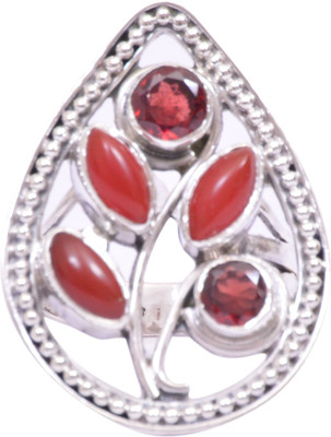 41% OFF on Rubera Silver Agate, Garnet Ring