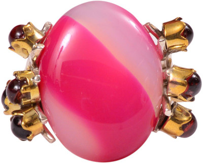 48% OFF on Rubera Silver Tourmaline, Garnet Ring