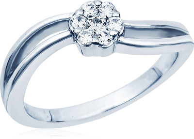 50% OFF on Navvya Sterling Silver Cubic Zirconia Rhodium Plated Ring