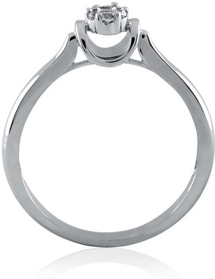 26% OFF on Velvetcase Diamond Accent Flower Promise Ring White Gold 18K White Gold Plated 18 K Ring