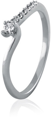 32% OFF on Velvetcase Twisted Diamond Accent Promise Ring White Gold 18K White Gold Plated 18 K Ring