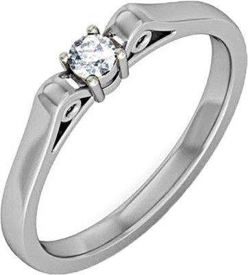 40% OFF on JacknJewel 0.05 Carat Certified Silver Diamond Silver Plated Ring