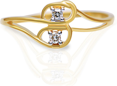 15% OFF on JacknJewel Two Stoned Circle Gold 18 K Ring