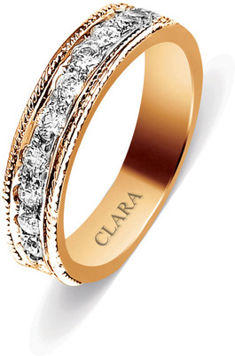 28% OFF on Clara Prosperity Sterling Silver Swarovski Crystal 18K Yellow Gold Plated Ring