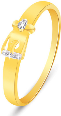 60% OFF on 11 Diamonds Silver 14K Yellow Gold Plated Ring