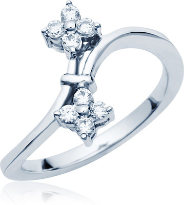 50% OFF on Navvya Sterling Silver Cubic Zirconia Rhodium Plated Ring