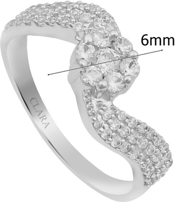 67% OFF on Clara The Elsi Sterling Silver Swarovski Crystal Rhodium Plated Ring