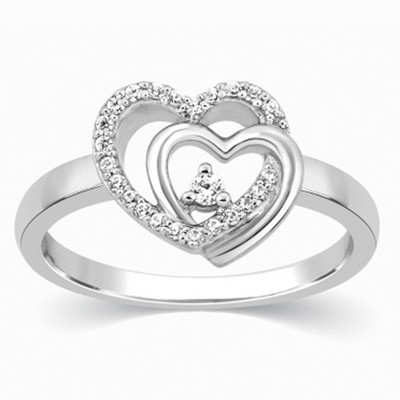 15% OFF on JacknJewel Made for Each Other Gold 18K White Gold Plated 18 K Ring