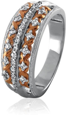 23% OFF on Velvetcase Vintage Criss - Cross Diamond Eternity Band White Gold 18 K Ring