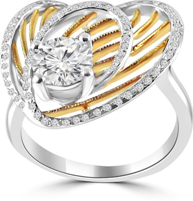 5% OFF on Fiona Moissanite Aspire Ring Gold Moissanite 18K Yellow Gold Plated 18 K Ring