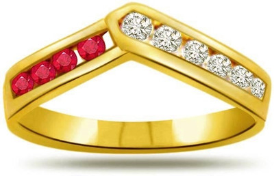 30% OFF on Surat Diamond Classic Diamond & Ruby Ring SDR974 Yellow Gold Diamond, Ruby 18 K Ring