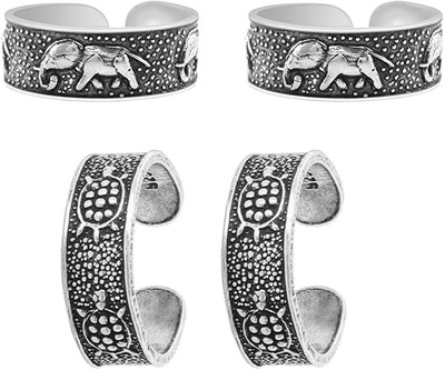 62% OFF on YouBella 925 Sterling Silver Toe Ring Set