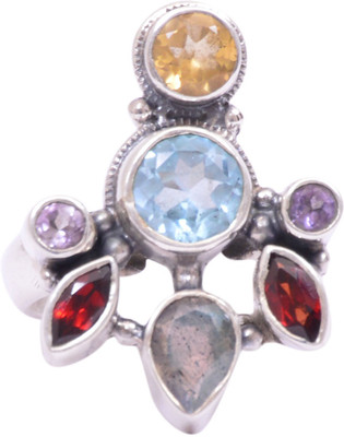 42% OFF on Rubera Silver Topaz, Garnet, Amethyst Ring