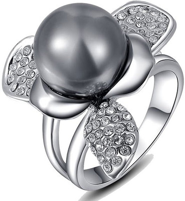 53% OFF on Kaizer Jewelry Alloy Cubic Zirconia, Pearl 18K White Gold Plated Ring