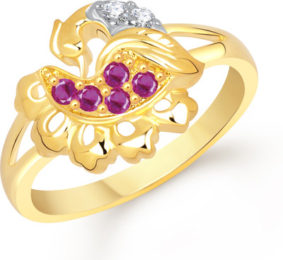 70% OFF on VK Jewels Nice Mayur Alloy Cubic Zirconia Yellow Gold Plated 18 K Ring