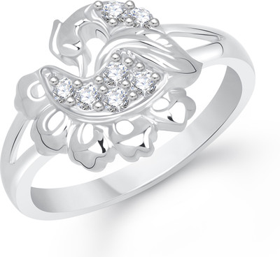 70% OFF on VK Jewels Nice Mayur Alloy Cubic Zirconia Rhodium Plated Ring