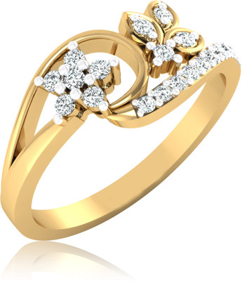 31% OFF on Forevercarat Exotic Silver Diamond 14K Yellow Gold Plated Ring