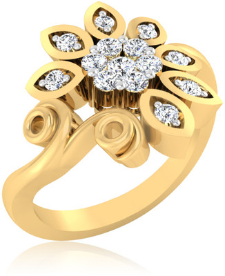 31% OFF on Forevercarat Camellia Silver 14K Yellow Gold Plated Ring