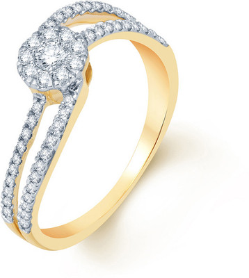 9% OFF on Lovbands Yellow Gold Diamond 18 K Ring