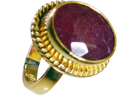 25% OFF on Riyo Gorgeousstar Indi Ruby Copper Agate 18K Yellow Gold Plated Ring