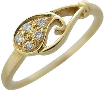 23% OFF on Aaditya Diamonds Sterling Silver Diamond 18K Yellow Gold Plated Ring