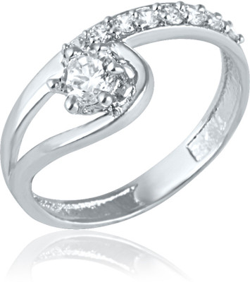 61% OFF on Mahi Elegant Everyday Alloy, Brass Cubic Zirconia Rhodium Plated Ring