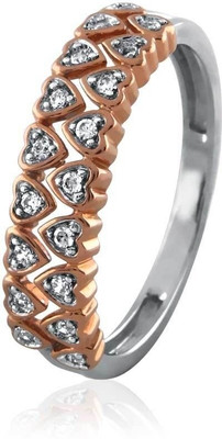 23% OFF on Velvetcase Hearty Diamond Eternity Band White Gold 18 K Ring