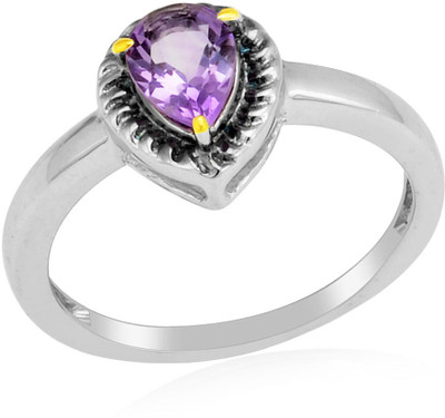 46% OFF on RosesNRibbons Amethyst Teardrop Sterling Silver Amethyst Rhodium, 18K Yellow Gold Plated Ring 46% OFF on RosesNRibbons Amethyst Teardrop Sterling Silver Amethyst Rhodium, 18K Yellow Gold Plated Ring