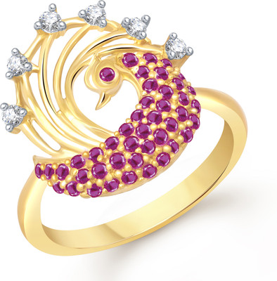 79% OFF on VK Jewels Charming Mayur Alloy Cubic Zirconia 18K Yellow Gold Plated 18 K Ring