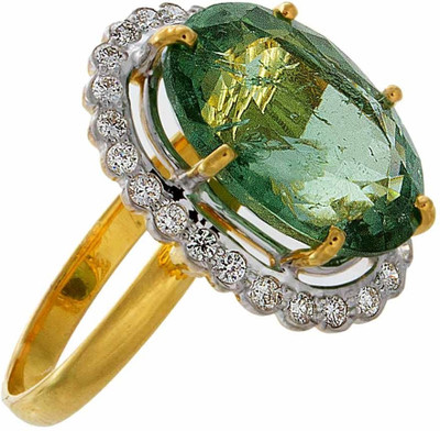 15% OFF on 64Facets The Classic Tourmaline Gold Diamond, Tourmaline Rhodium Plated 14 K Ring