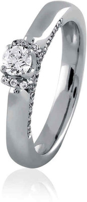 10% OFF on Velvetcase Decorative Diamond Solitaire White Gold 18 K Ring