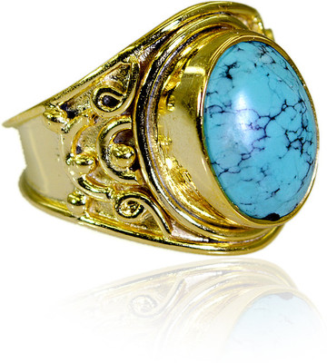 23% OFF on Riyo Enchanting Turquoise Copper Turquoise 18K Yellow Gold Plated Ring 23% OFF on Riyo Enchanting Turquoise Copper Turquoise 18K Yellow Gold Plated Ring