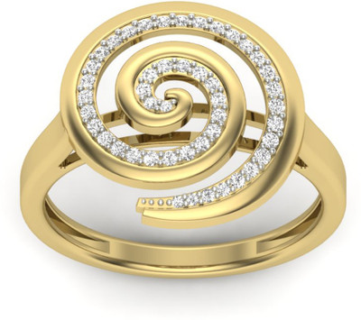 15% OFF on JacknJewel Circular Diamond Gold 18K Yellow Gold Plated 18 K Ring