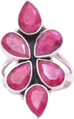 44% OFF on Rubera Silver Coral Ring