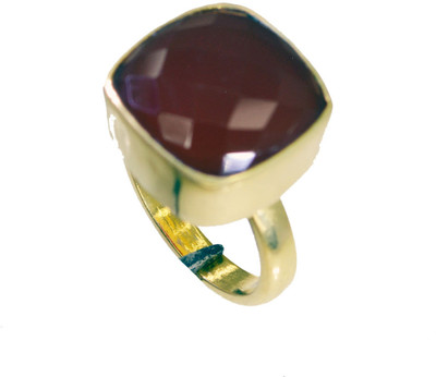 25% OFF on Riyo Good Lookingstar Red Onyx Copper Onyx 18K Yellow Gold Plated Ring