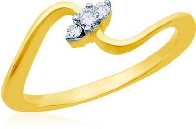 60% OFF on Mirrar Sterling Silver Diamond Yellow Gold Plated Ring